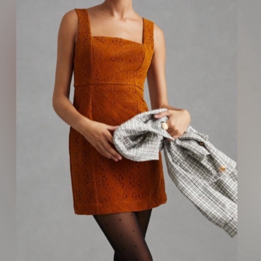 Maeve Faux Suede Shift Mini Dress NWT